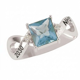 Infinity Square 10K White Gold